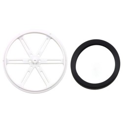 Paire de roues blanches Pololu 90x10mm
